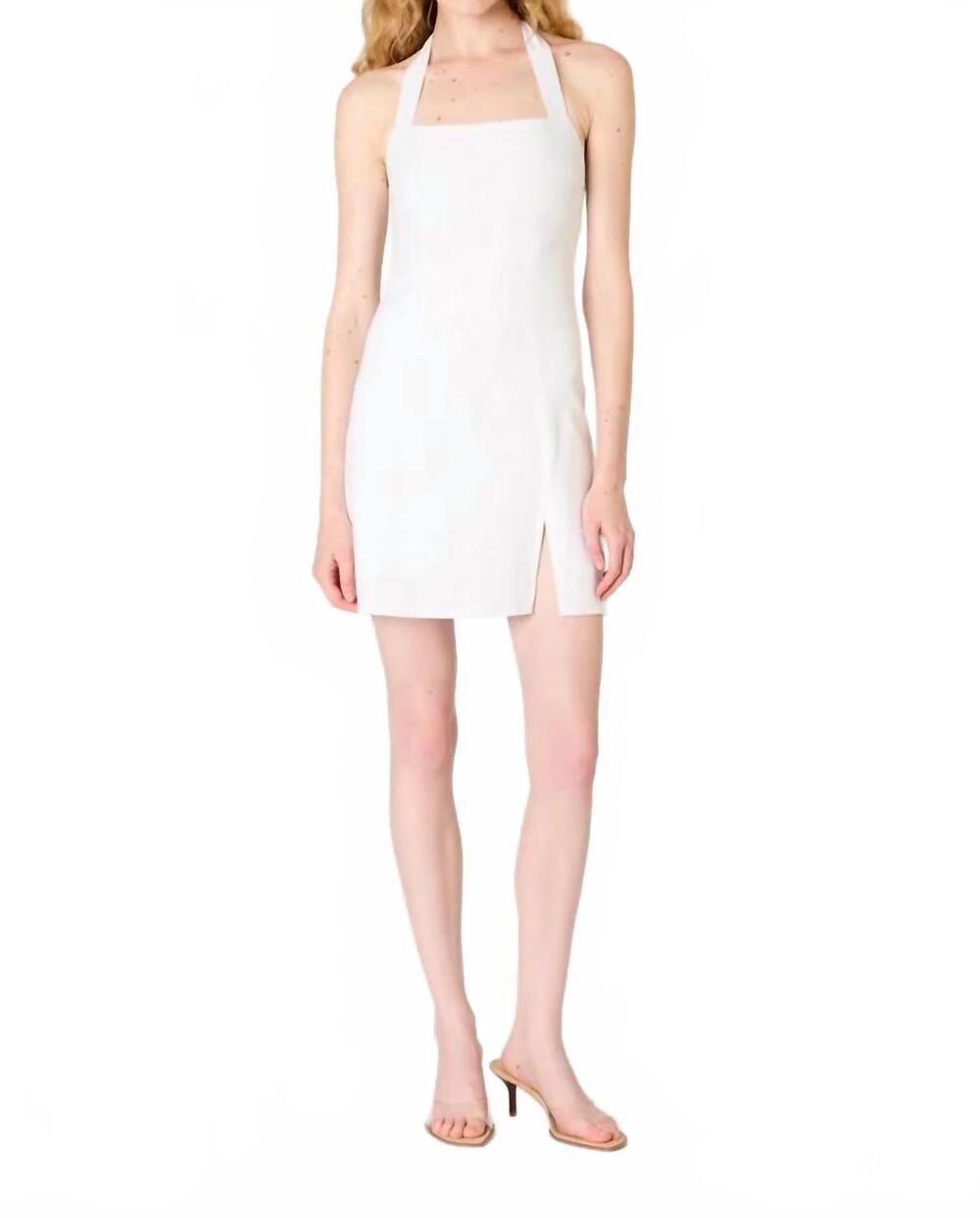 NEW NIA emil halter dress in white